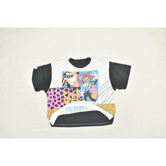 Vintage 90s Goofy Movie Surf T-Shirt Disney Single Stitch Black Size XL - Picture 3 of 8